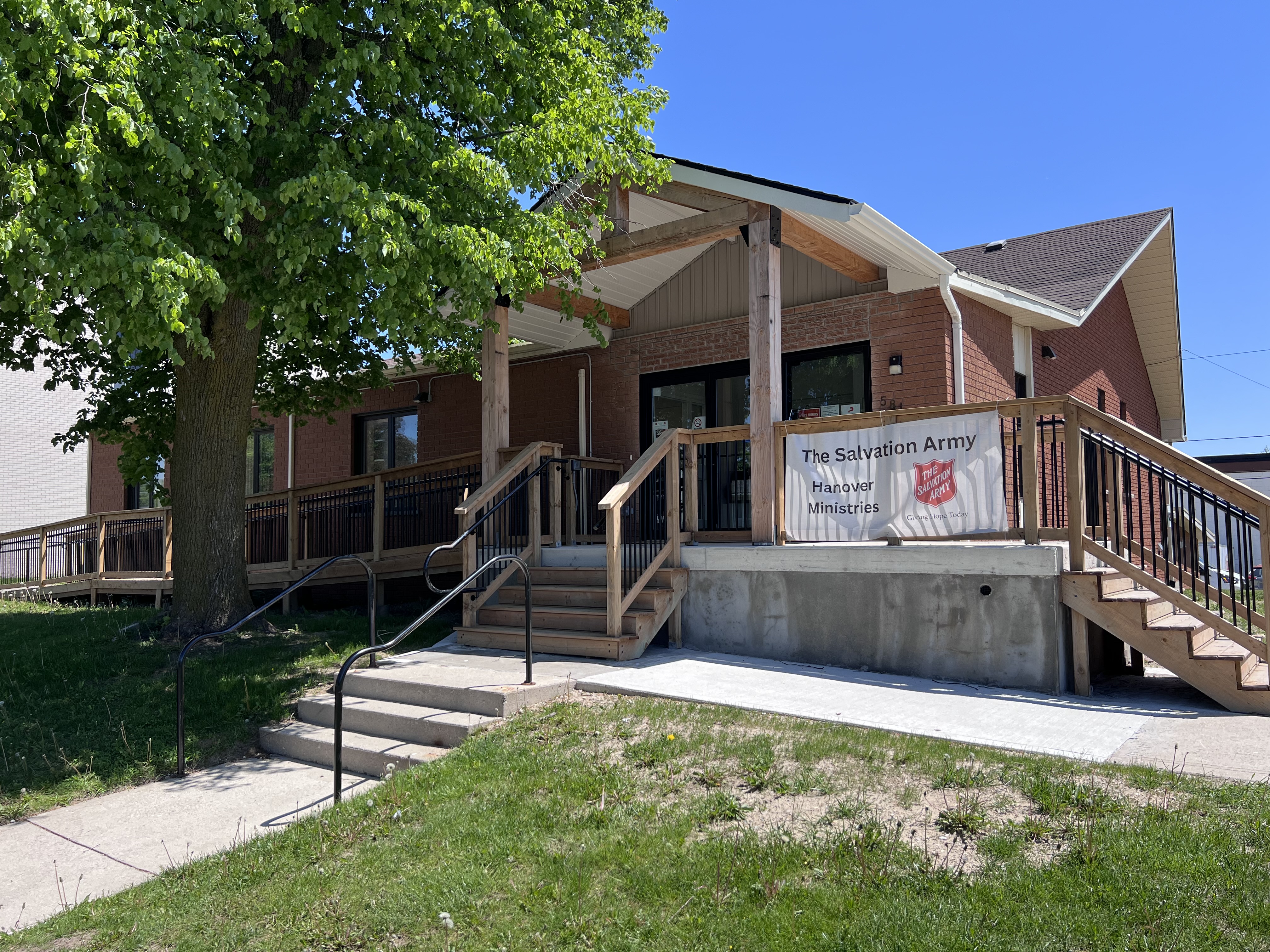 Photo of the front of the building